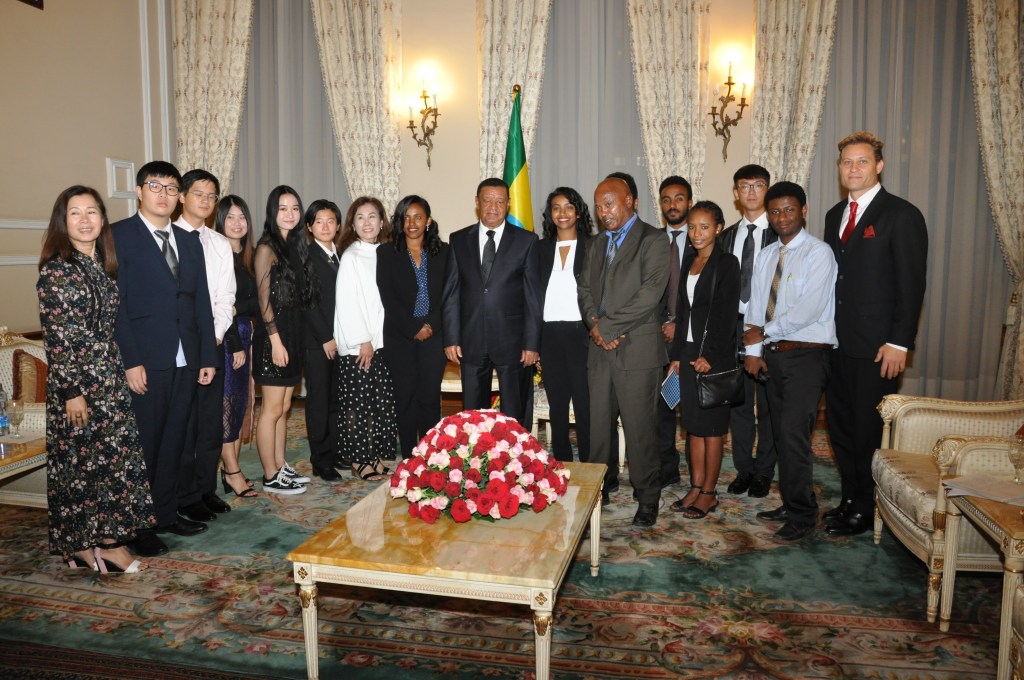 Picture six of WOSL and some of the students meeting the president of Ethiopia at his residency